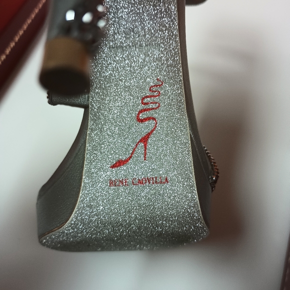 René Caovilla Mini Platform Strass Snake-Wrap Margot Sandals - Picture 8 of 14